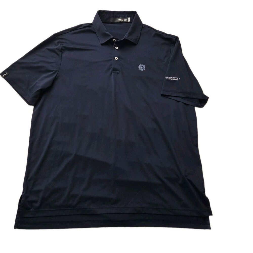 RLX Ralph Lauren Mens XL TG Golf Polo Shirt Dark Navy Blue Stretchy